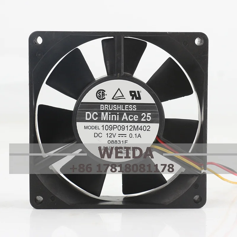 

Sanyo 24V 48V DC 12V 0.1A AC EC 9025 90X90X25MM 9CM Frequency Converter with Ball Bearings Connection 109P0912M402 Cooling Fan