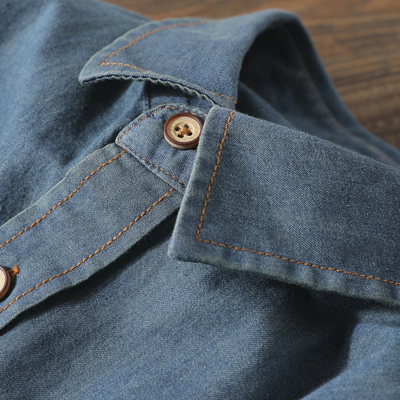 

Мужская повседневная джинсовая рубашка Waed из чистого хлопка с длинным рукавом и воротником, большие размеры, модная весенняя коллекция, стандартный крой, другой бренд