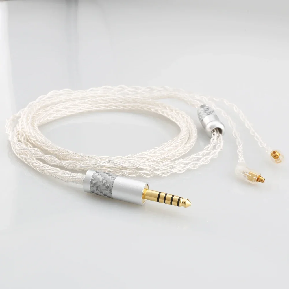 New 99% Pure Silver 8 Core 2.5mm 4.4mm XLR Headphone Earphone Cable For Etymotic ER4SR ER4XR ER3XR ER3SE ER2XR ER2SE