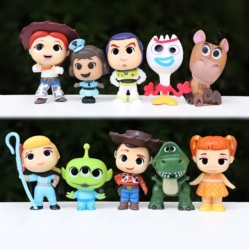 10Pcs Anime Toy Story Action Figure Buzz Lightyear Woody Jessie Alien Kawaii Doll PVC Collectible Model Toys Kid Christmas Gift