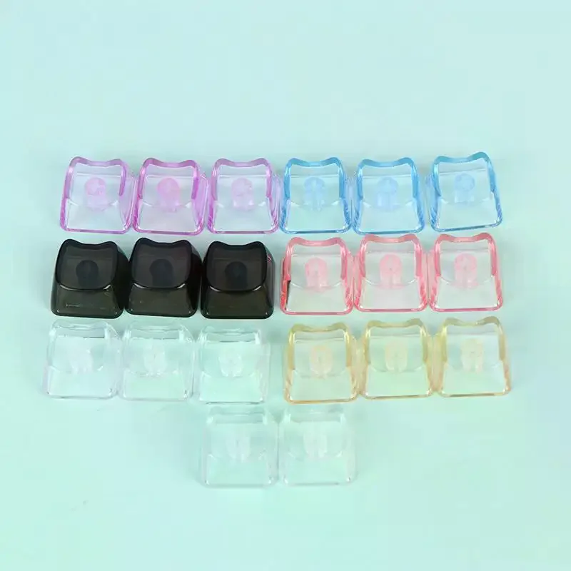 Cute Cat Transparent Keycaps 10/20pcs PBT 1U Blank MAO Profile for Mechanical Keyboard Lover Unique Gift