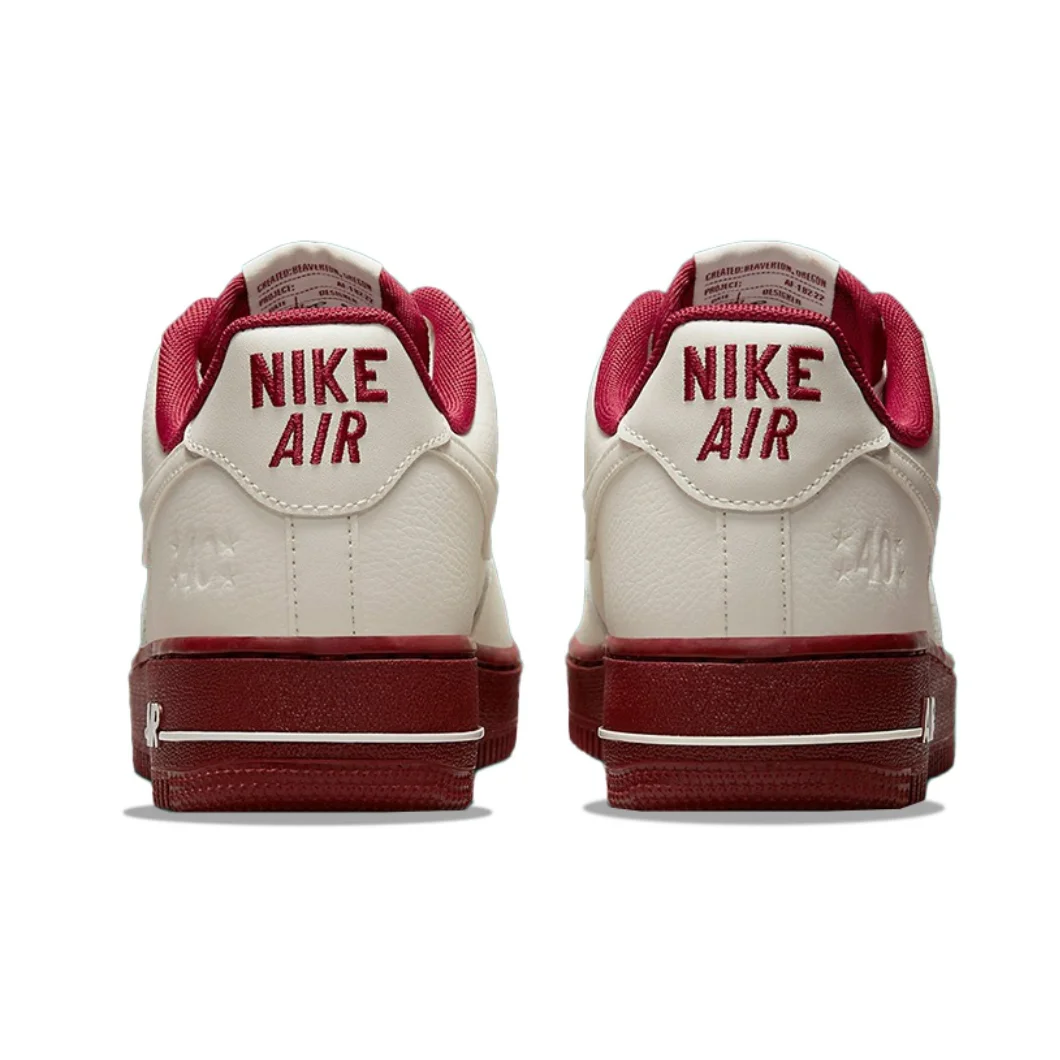 Nike Red White Colorway Air Force 1, низкие женские модные туфли для досок, износостойкая нескользящая уличная повседневная обувь