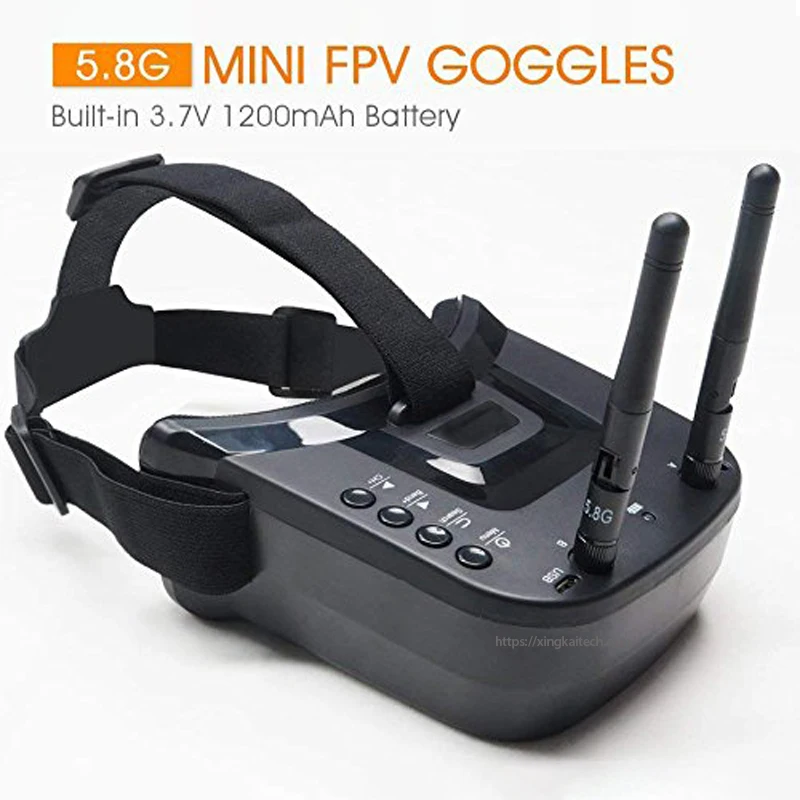 

Mini FPV Goggle 3 inch 480*320 5.8G 40CH HD Double Antennas Receive Built-in 3.7V 1200mAh Battery for RC Racing Plane Quadcopter