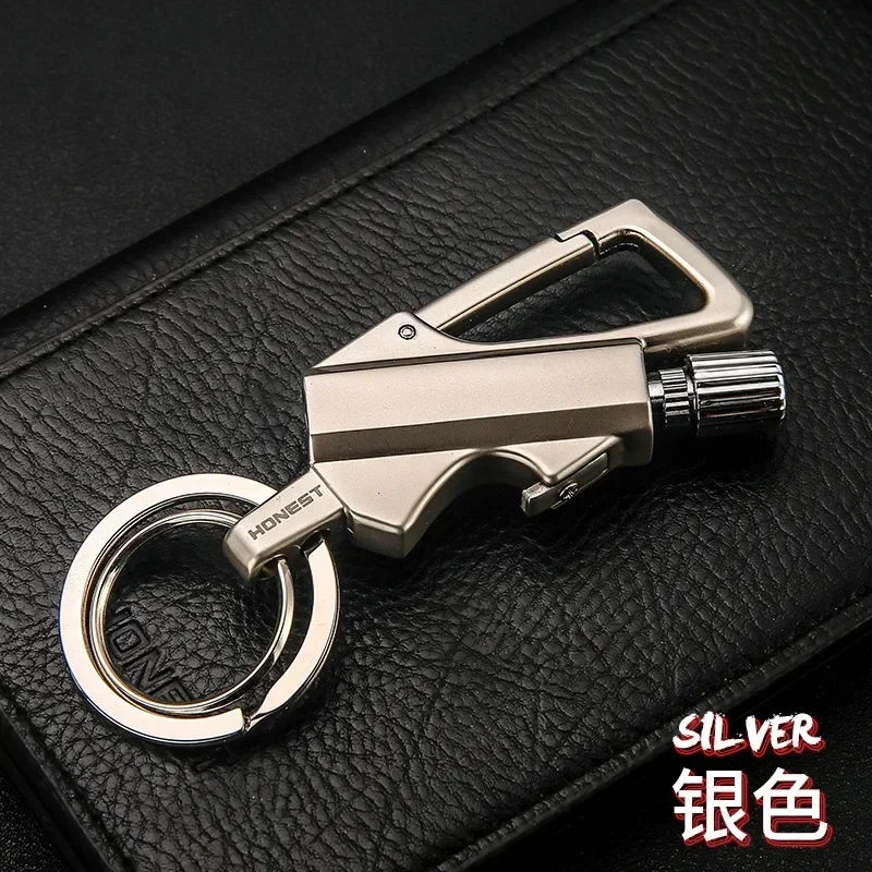 Metal Keychain Wilderness Survival Lighter 10,000 Uses Kerosene Lighter Men\'s Gift Fun Gadget