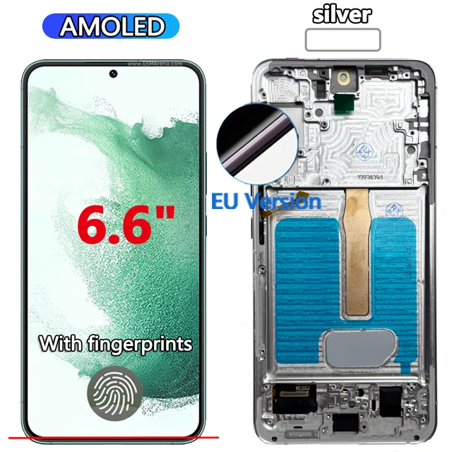 Nieuw AMOLED-scherm voor Samsung Galaxy S22+ 5G LCD-scherm Touchscreen Digitizer voor Samsung S22 Plus 5G LCD-scherm vervanging