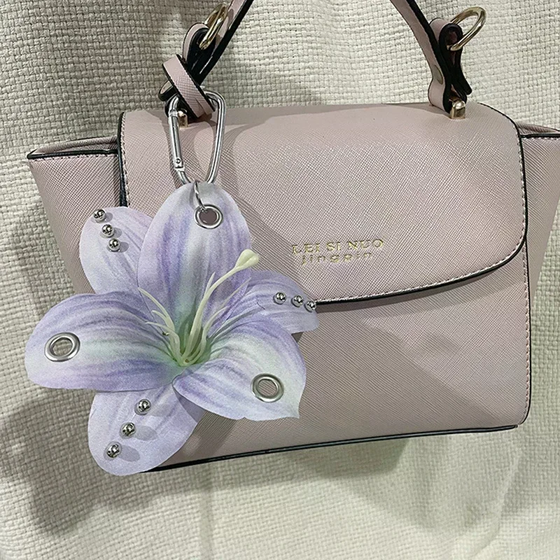 فالاينوبسيس الأوركيد زنبق حلقة رئيسية محاكاة زهرة سلسلة مفاتيح للنساء الفتيات موضة ظهره الديكور Diy بها بنفسك اكسسوارات الهدايا #4