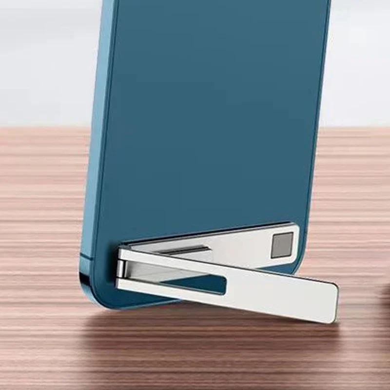 Ultradünner, zusammenklappbarer Telefonhalter aus Metall, Legierung, unsichtbarer Rücken, Handy-Desktop-Halter, tragbarer Handy-Ständer mit mobiler Unterstützung – Detail 8