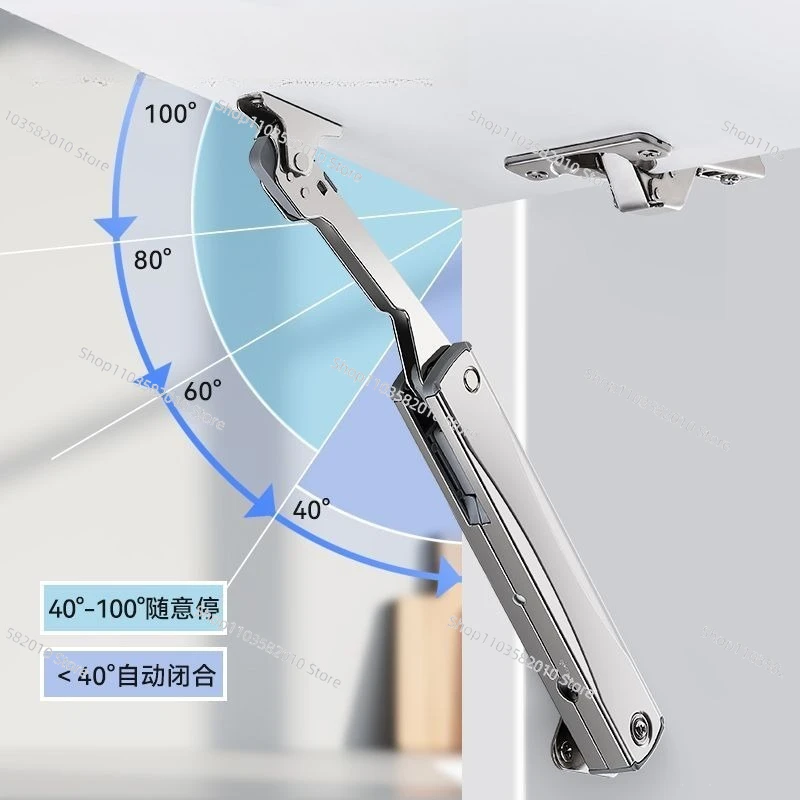 Hydraulic Lift Support Rod for Cabinet Wardrobe, Upturn Door, Adjustable Stop, Telescopic Air Strut