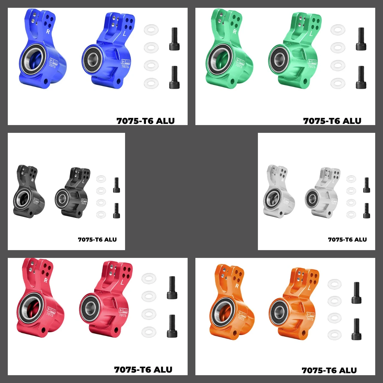 GPM Alu 7075 Rear Hubs Big Bearing For ARRMA 1/8 Kraton 6S V5 Notorious Outcast