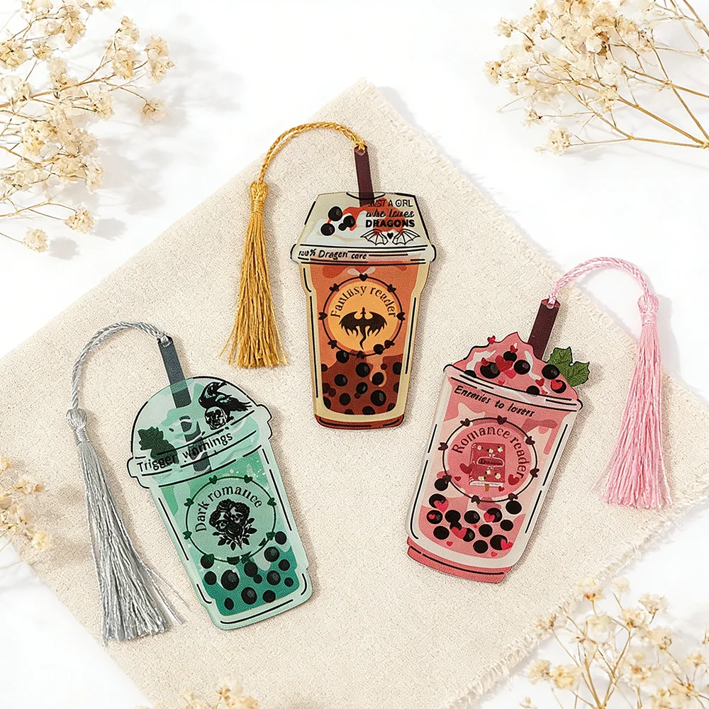 Marcapáginas Acrílico Romántico Oscuro, Regalo de San Valentín para Mujeres Amantes de la Lectura, Amuleto para Libros, Regalo Romántico para Lectoras