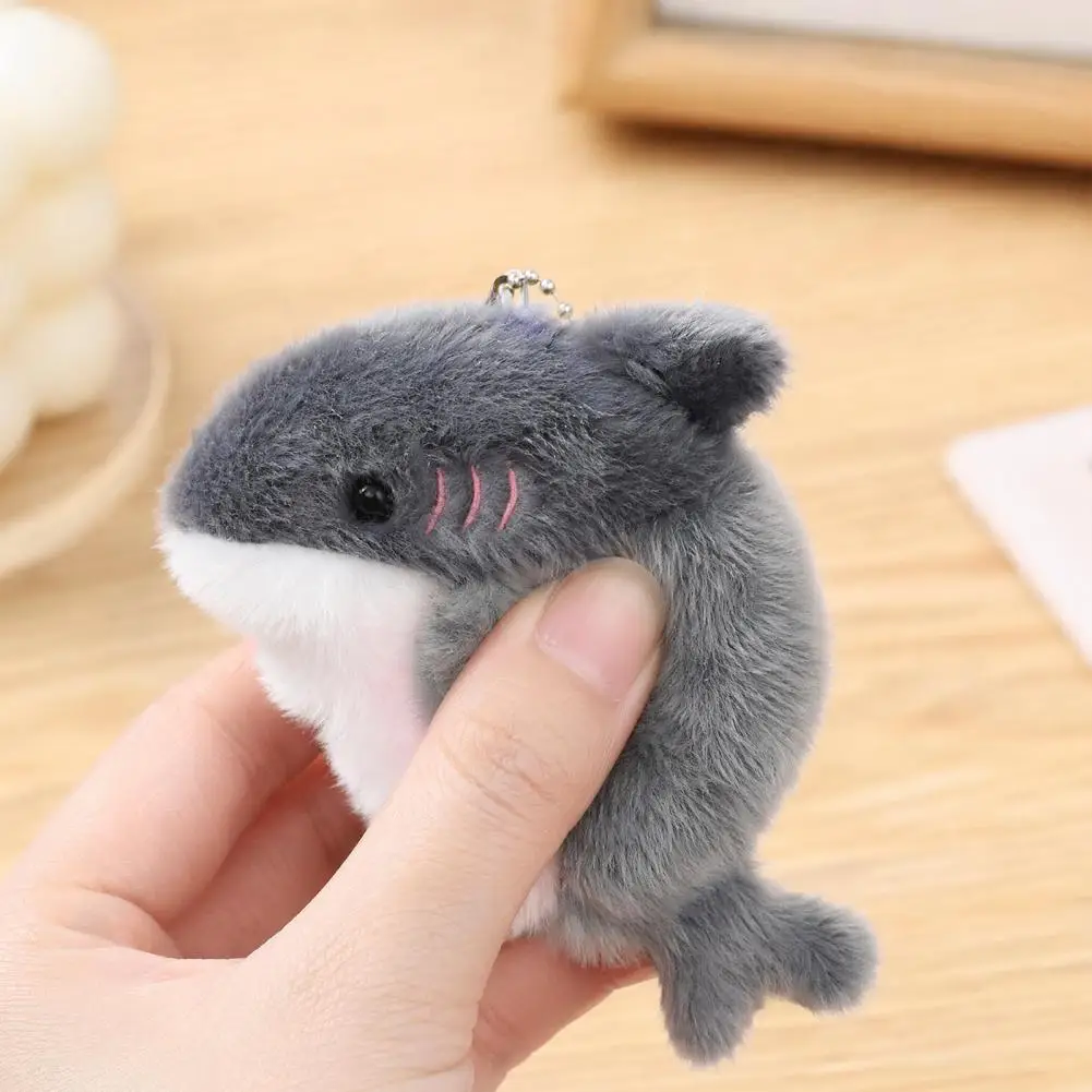 Unique Plush Keyring Cute Shark Plush Keychain Soft Stuffed Pendant Ocean Creature Bag Charm Adorable Backpack for Kids