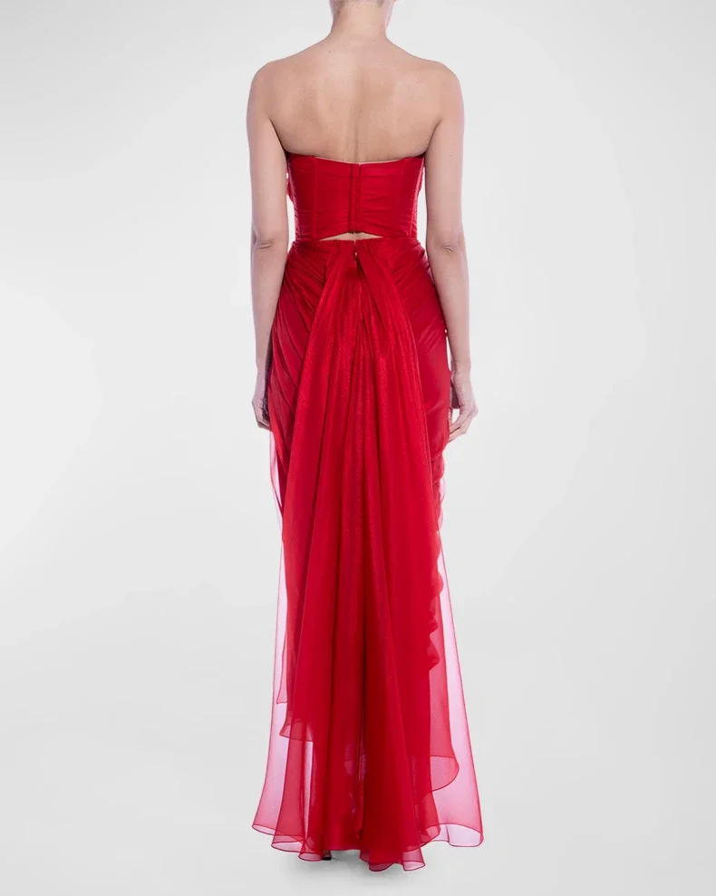 Elegante Damesjurken Voor Feest Strapless Sweetheart Luxe Baljurk Lange Tule Avond Prom Ceremonie Jurk فساتين حفلة موسيheb