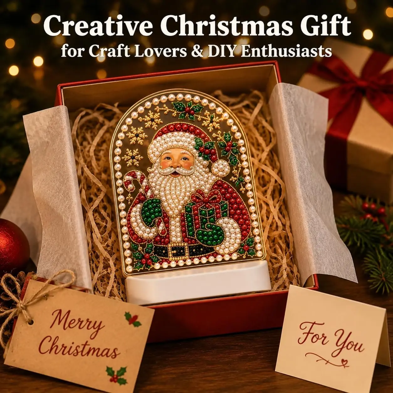 Giraffe DIY Diamond Art Kit With LED Base Pearl Beads for Beginners Glowing Decor for Bedroom Christmas Gift for Teens