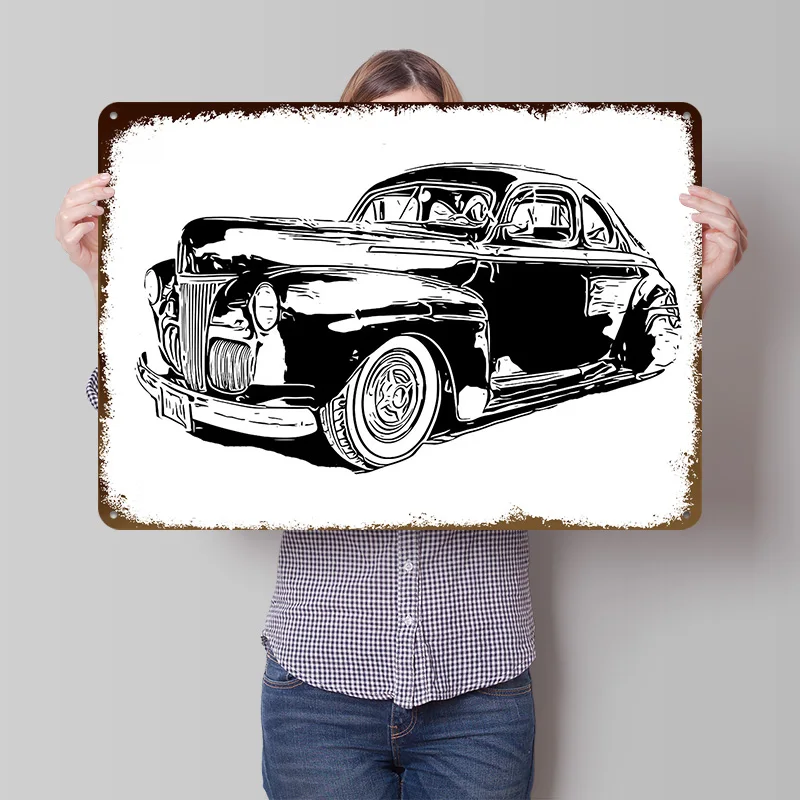 Klassisches Auto-Poster, personalisierte Vintage-Metallschilder, Wandkunst, Retro-Blechschild für Gamer-Dekoration, Gaming-Raum-Dekoration, Inneneinrichtung