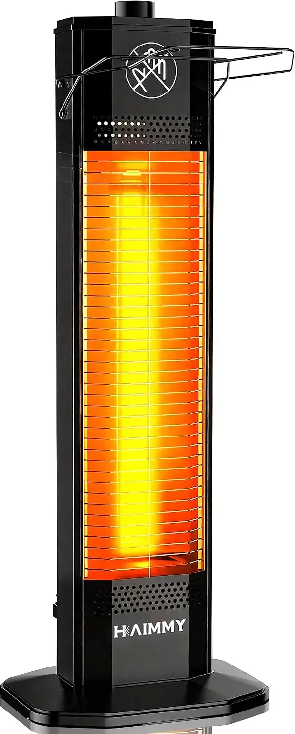 Outdoor Electric Patio Heater, 27- inch Outdoor Electric Patio Heater, 1200W Instant Heating, 2 Heat Levels, Tip-Over & Overheat