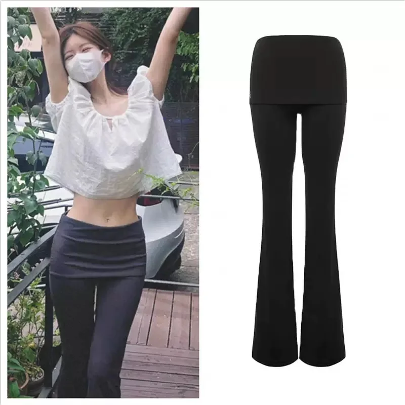 

Bla Yoga Pants High Waist Flared Leggings Slimming Casual Sports Women's Long Pants False Two-Piece Ensemble Summer Faion