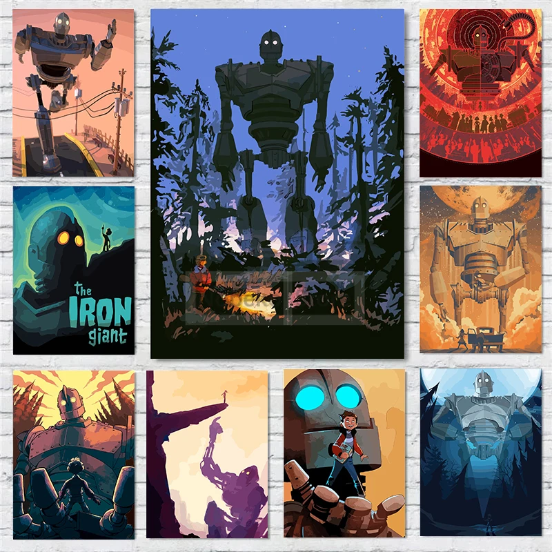 Classic American Animated Against the War Films The Iron Giant Poster Prints Canvas Painting Wall Art Pictures Home Room Decor