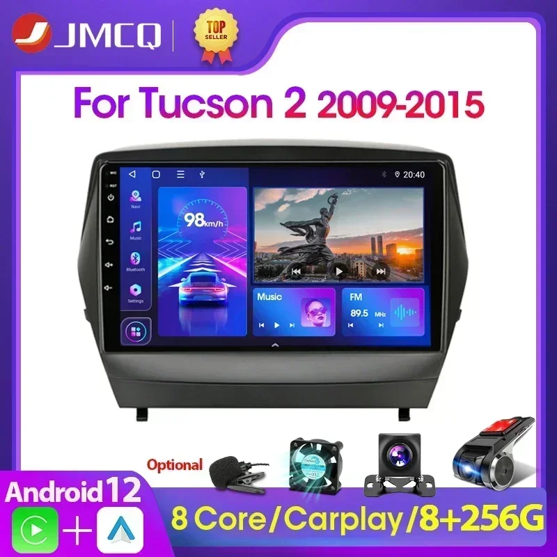 JMCQ 2 Din Android 12 4G Car Radio Multimidia Video Player Navigation GPS For ix35 Hyundai Tucson 2 LM IX35 2009-2015 2din dvd