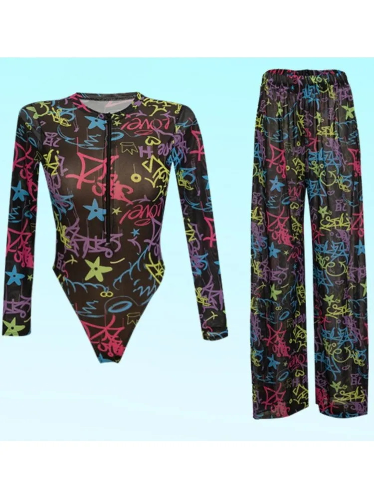 New High Waist Sexy Swimsuit Women Summer Bathing Suit Bikini Set Long Sleeve Swimwear Women Beach Swimming Suit For Female