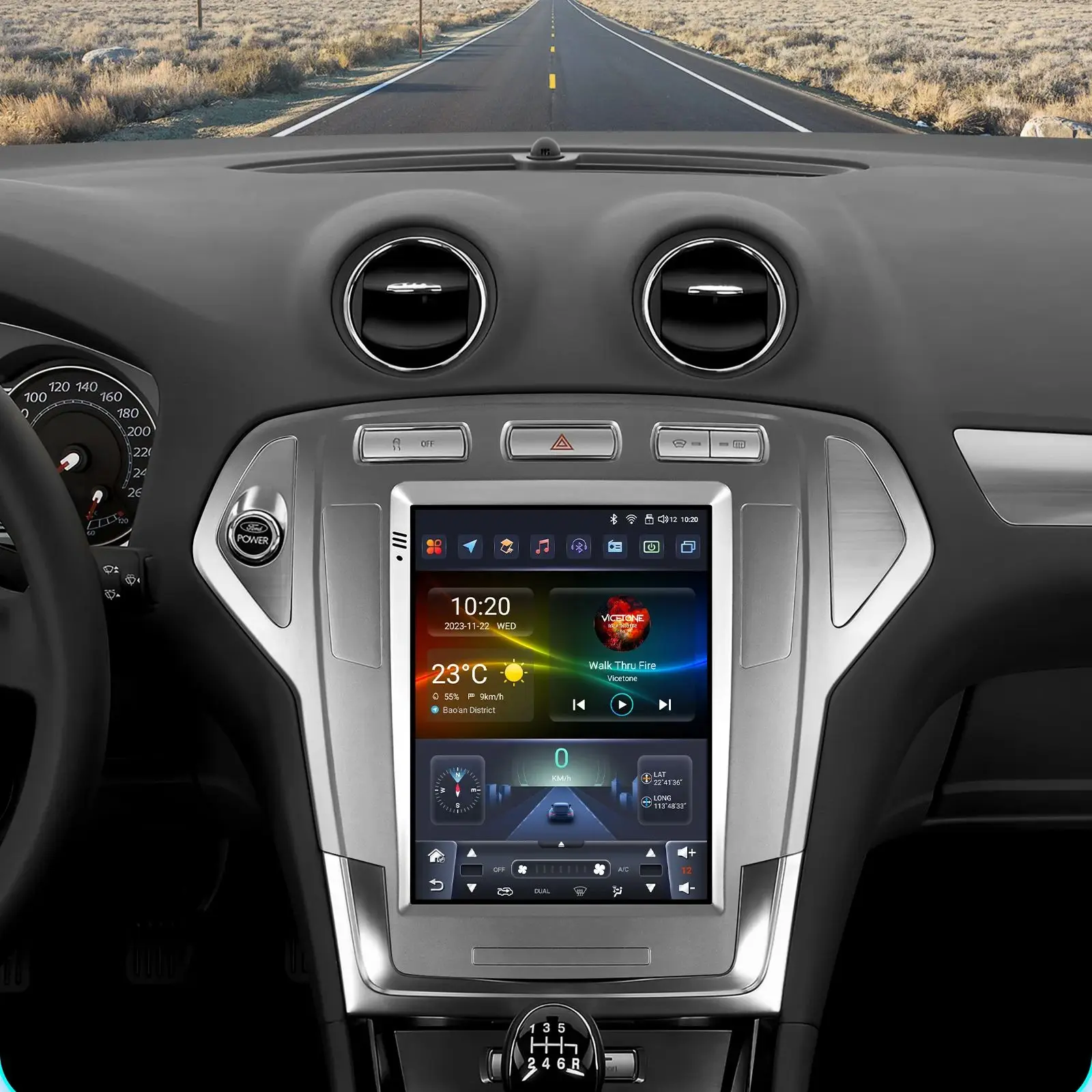 9.7-Inch Vertical Screen Android Car Radio For Ford Mondeo 4 & Galaxy 2006-2010 7862 Multimedia with CarPlay & Android Auto