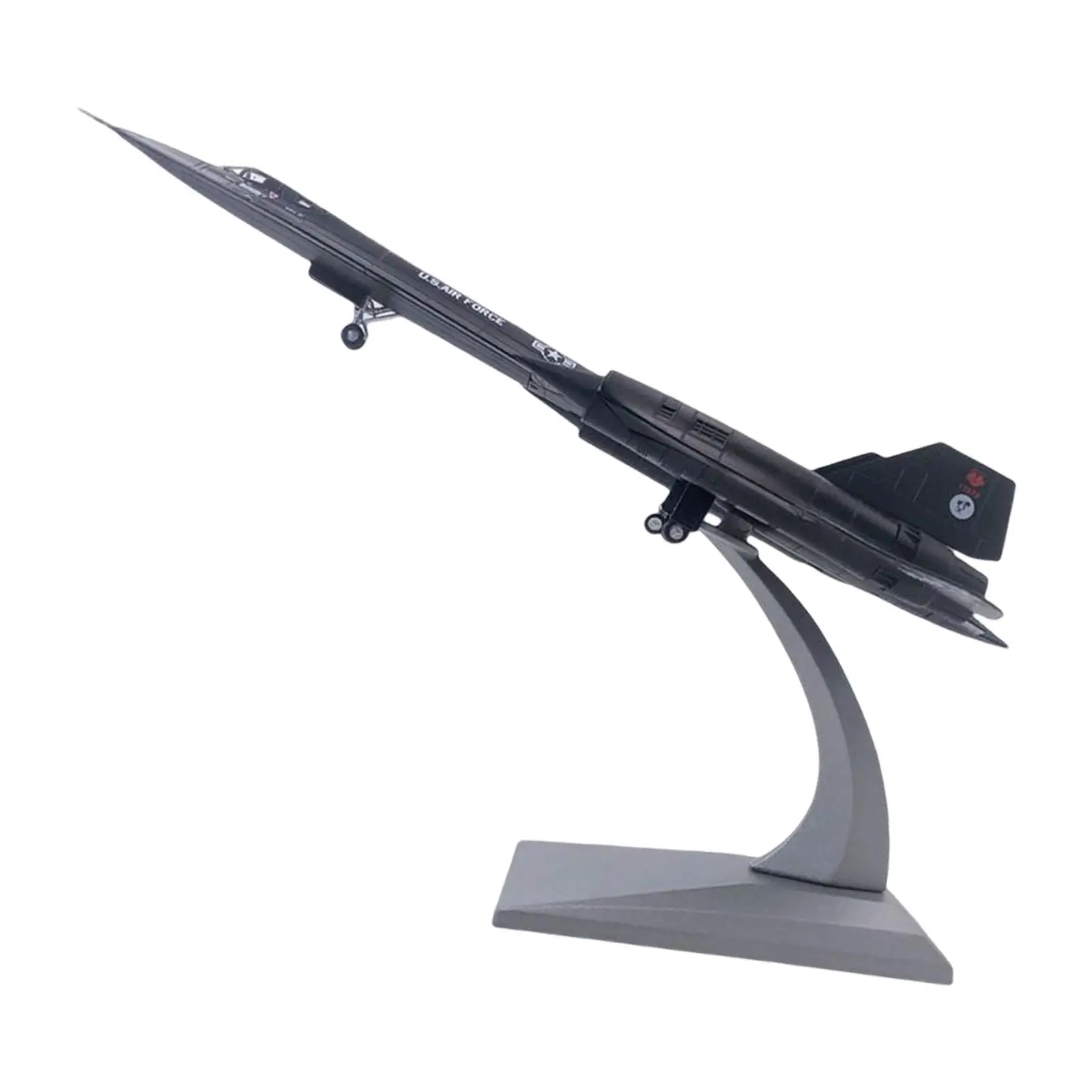 Alloy Diecast 1:144 Blackbird Fighter Air Force Plane with Stand Aircraft Model for Shelf Table Kids Adults Toys Home Room