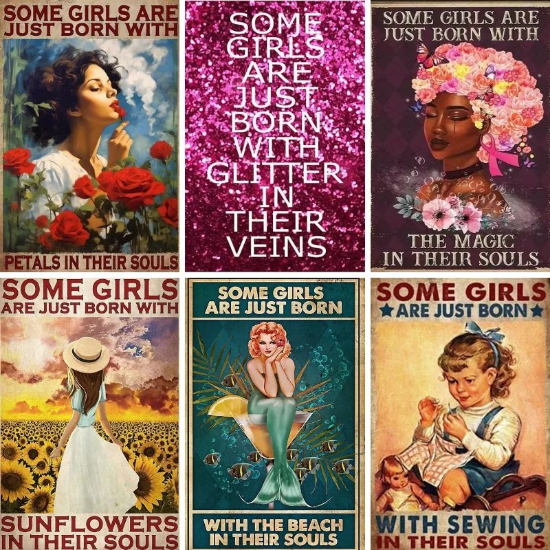 

5D DIY Diamond Painting "Some Girls Are Just Bron with Glitter in Their Veins" Full Diamond Embroidery Mosaic Decoration Gift