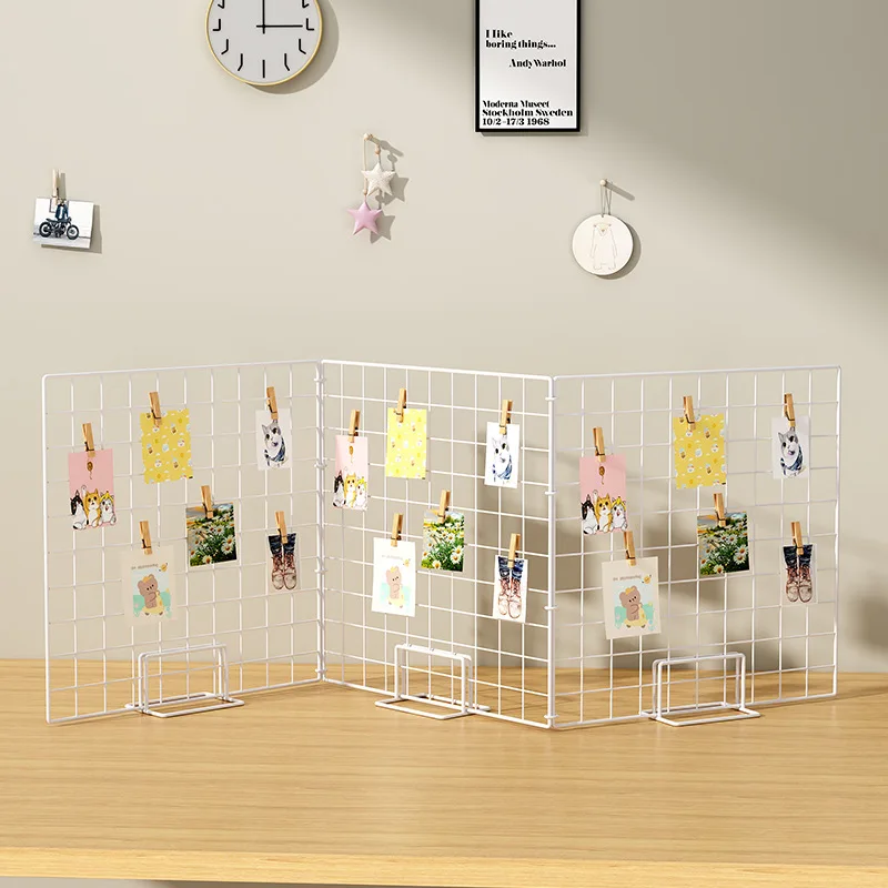 Soportes de arte y fotos de rejilla Soportes de exhibición modernos de metal para bricolaje con paneles de rejilla Soportes de exposición de joyería y soportes para colgantes de joyería