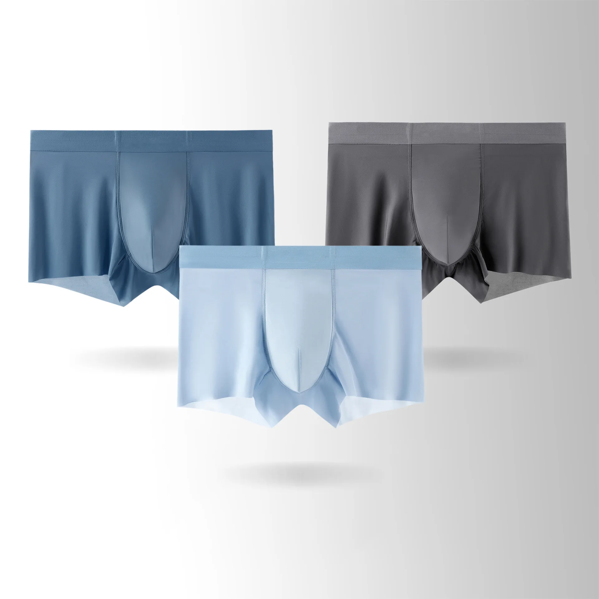 

Летние мужские трусы-боксеры из сетчатой ткани, дышащие, влагоотводящие, бесшовные, ультратонкие, из ледяного шелка