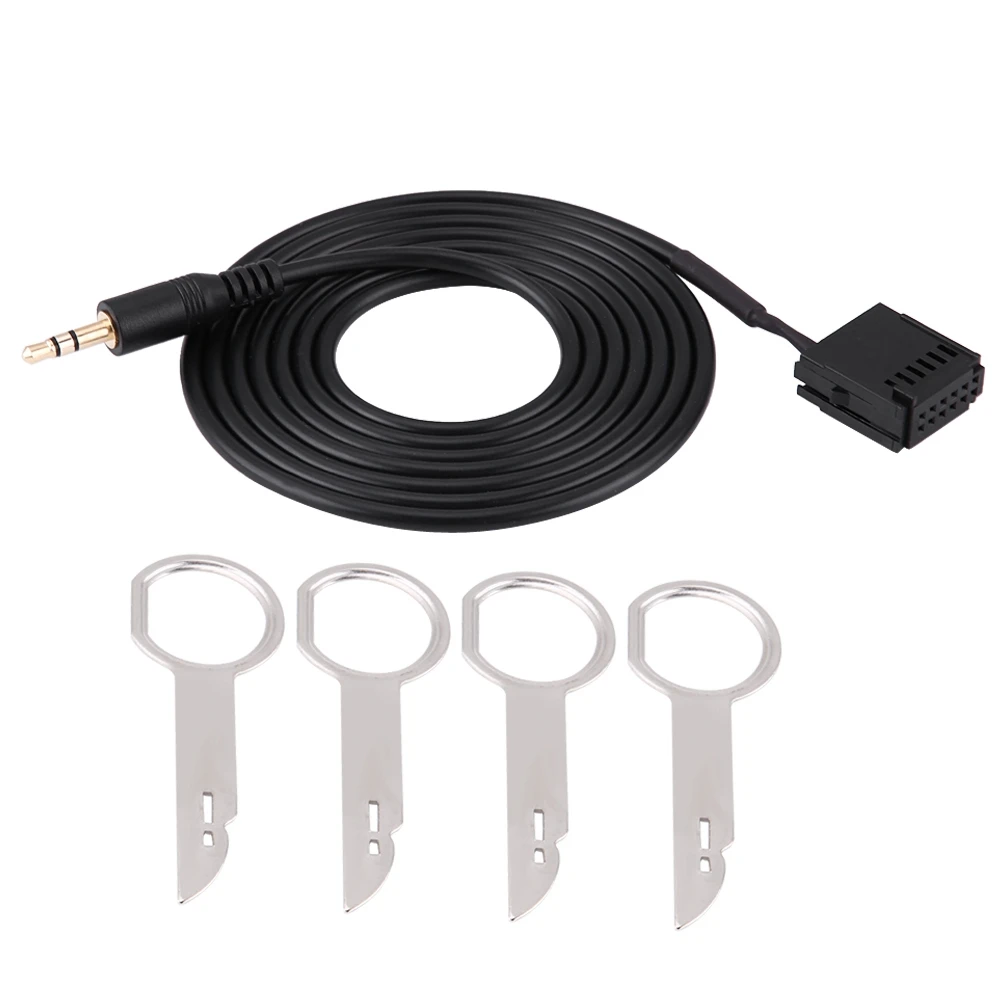 Car Audio Aux Zusatzkabeladapter für Ford 6000CD Mondeo Fiesta mit CD-Entfernungswerkzeug Schlüssel AUX-Kabel für Ford