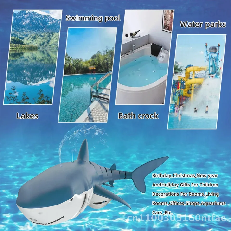 C tiburón juguetes para niños Control remoto animales Robots bañera piscina eléctrica niños regalo cosas geniales submarino controlado por Radio