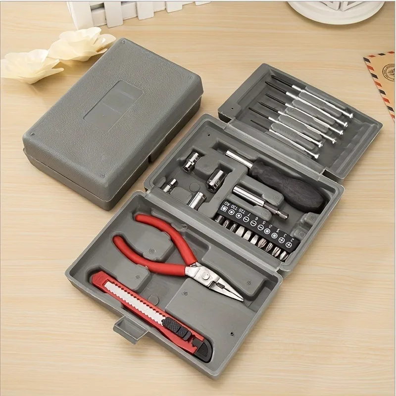 24pcs Household multifunctional hardware toolbox, hardware combination toolbox, toolbox set