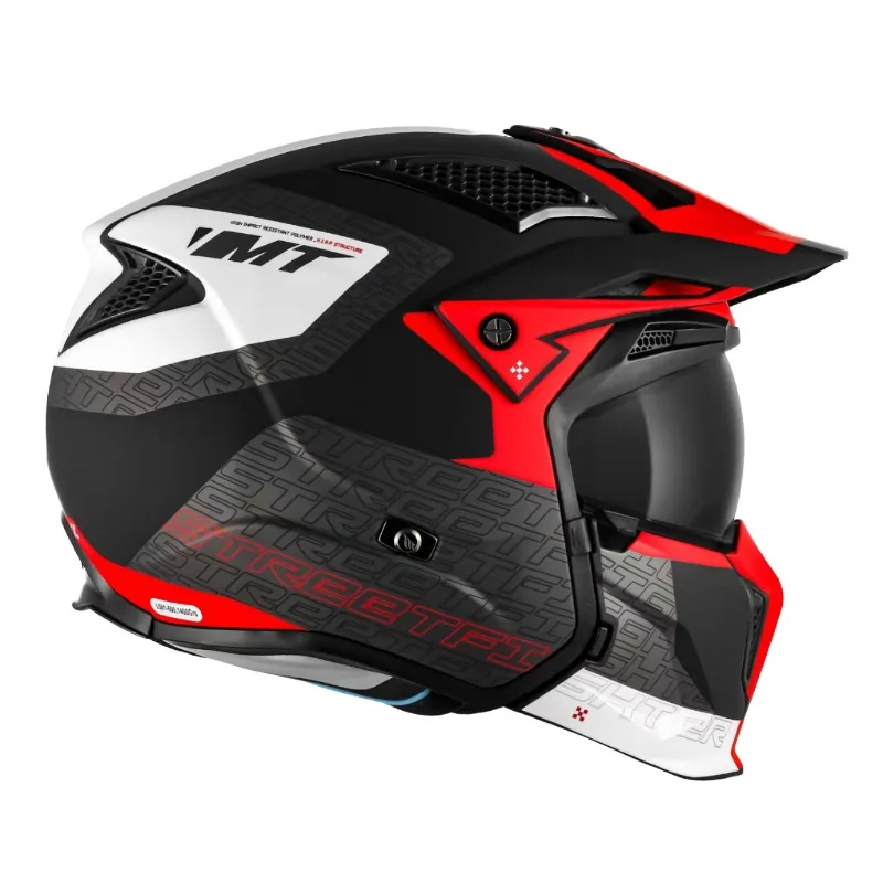 Airo MT Lightweight Ventilated STREETFIGHTER Motorcycle Helmet ABS DOT/ECE Approved with Quick Release Closure New Condition