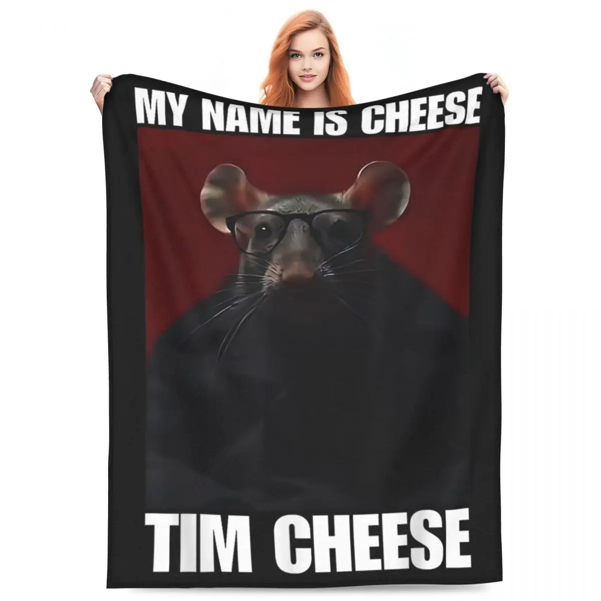 تيم الجبن Brainrot ميمي بطانية جودة سوبر لينة رمي بطانية الشتاء طائرة السفر ديكور المنزل طباعة المفرش