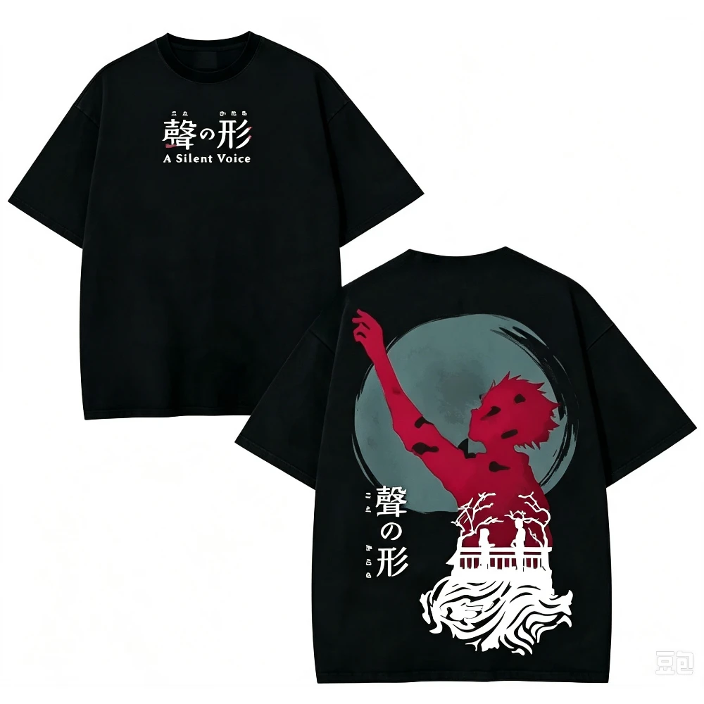 A Silent Voice Anime T‑Shirt Men Women Vintage Manga Print Casual Loose Cotton Short Sleeve Harajuku Streetwear Summer Tops