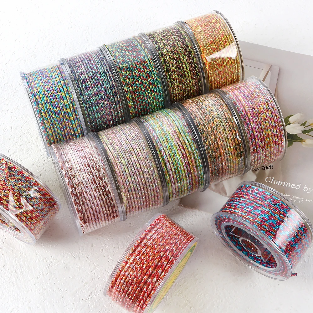 

1 Roll About 2mm Polyester Colorful Thread for DIY Bead Stringing Necklace Bracelet Crafts Jewelry Making Supplies