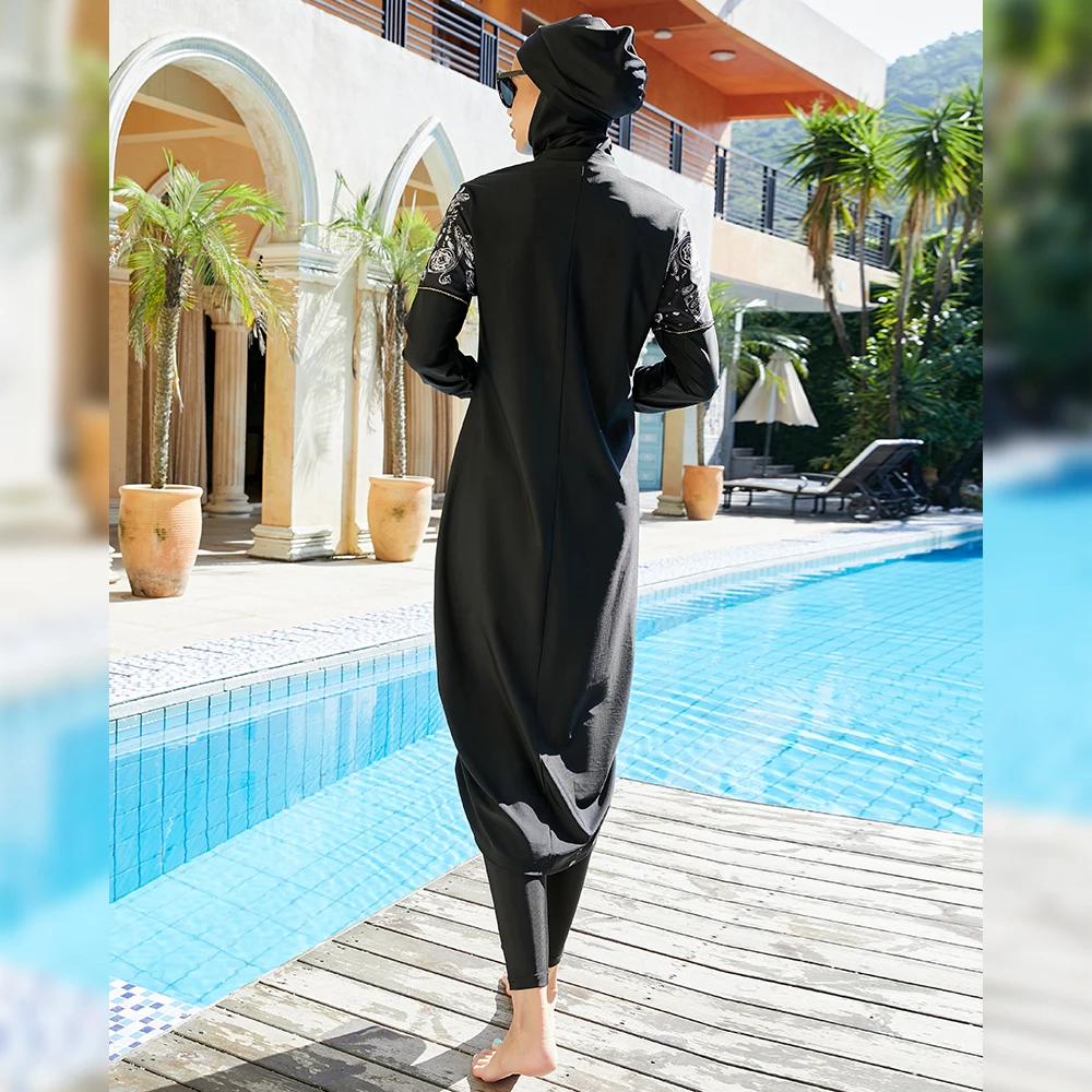 Modest Muslim Sportswear Women Burkini Swimming for Veiled Women for Beach and Surfing Burkini Long Swimwear for Hijabis