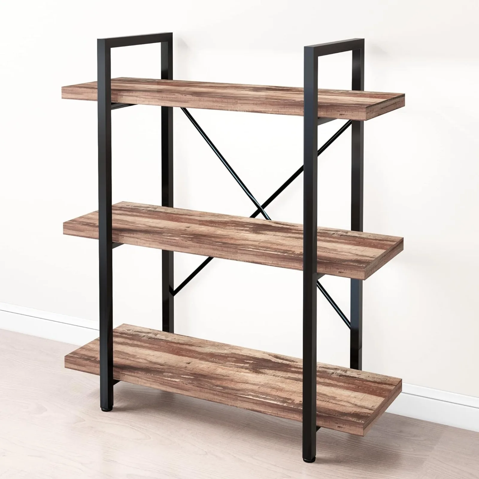 

US US 45MinST 3-Tier Vintage Industrial Style Bookcase/Metal and Wood