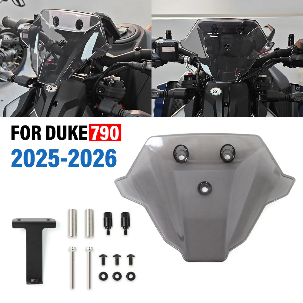 Motorcycle Accessories Front Windshield Windscreen Wind Deflector Sports Screen Shield FOR 790 DUKE DUKE790 790Duke 2025 2026