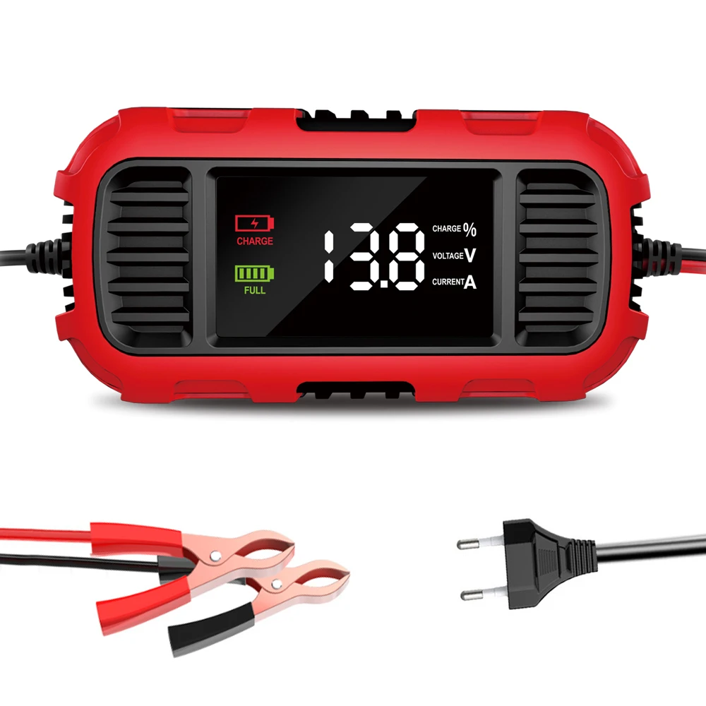 Intelligentes Batterieladegerät, digitales Batterie-Wartungsgerät für Blei-Säure-Batterien, zum Laden von Auto-, Motorrad- und Rollerbatterien – Detail 14