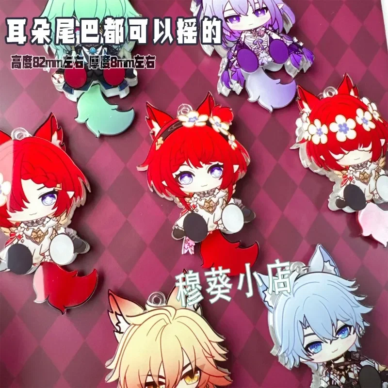 Honkai:Star Rail Original Big Head Tail and Ears Can Move Acrylic Figure Stand Model Plate Desk Decor Stand Sign For Fans Gifts