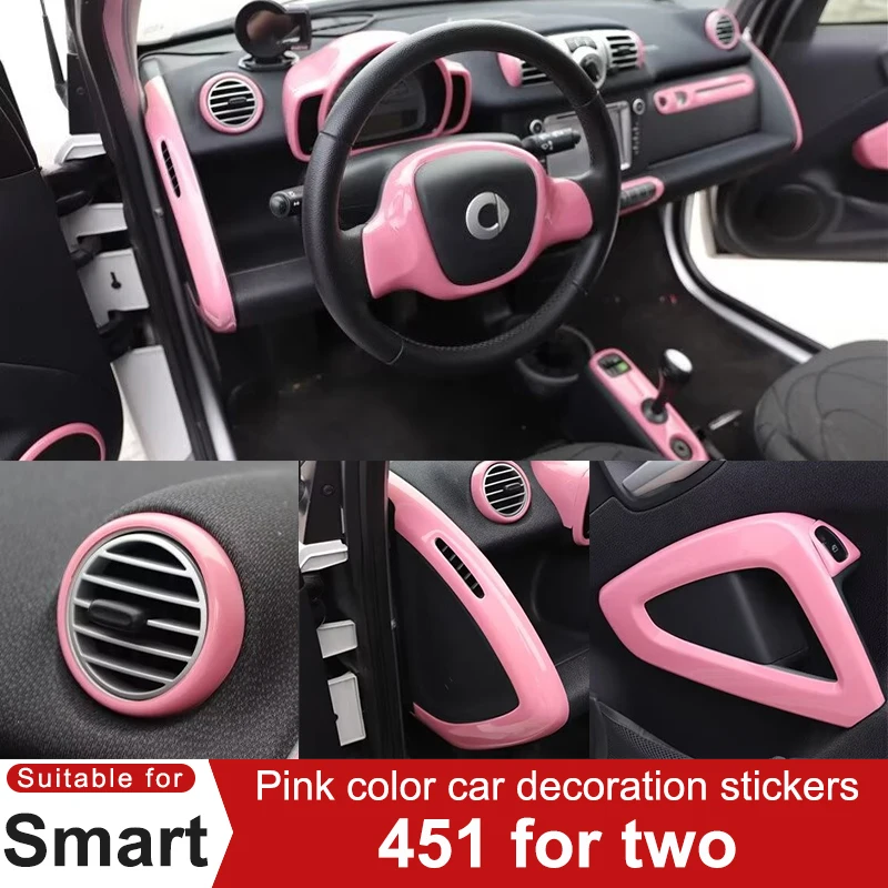 Per Smart Brabus 451 Fortwo Accessori per la modifica degli interni dell\'auto Adesivi decorativi per la leva del cambio del volante dell\'auto