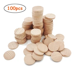 100pcs 2cm Unfinished Flat Wood Blank Rounds, Wood Round Circle Disc Cutouts for Crafts, DIY, Painting, Wood Burning, Home Decor