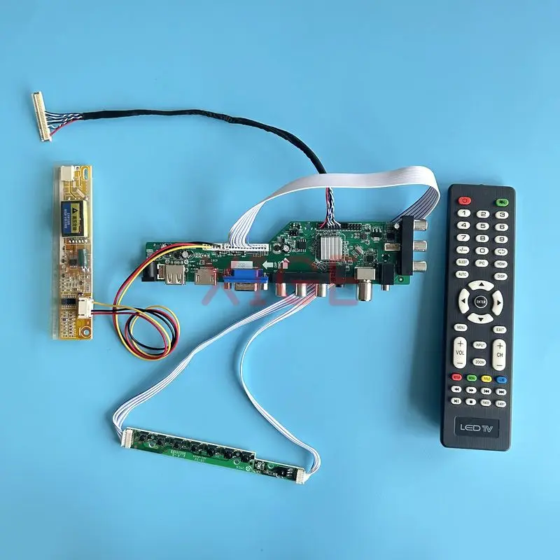 LCD Driver Board Fit QD15TL04 QD15TL07 QD15TL09 Kit Digital Signal DVB IR+AV+USB+HDMI+VGA 30Pin LVDS 1280*800 1CCFL LCD Monitor