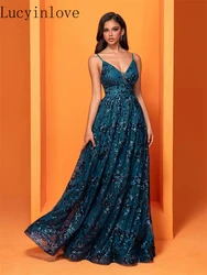 Lucyinlove Luxury V-Neck Formal Evening Dresses Women 2026 Mermaid Backless Gowns Elegant Caicktail Wedding Party Prom