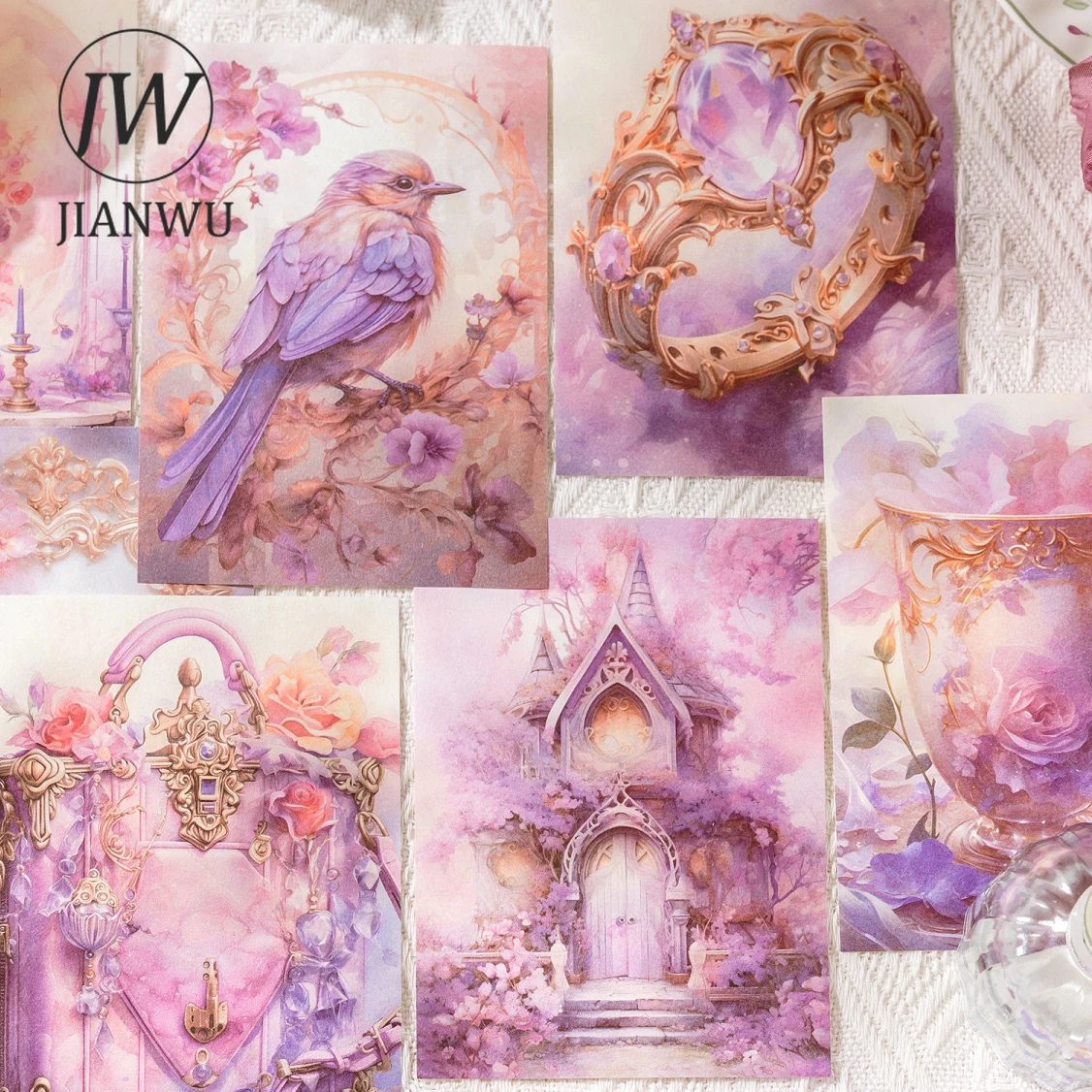 JIANWU 50 Sheets Fantasy  Baroque Series Vintage Plant Flower Collage Material Paper Creative DIY Junk Journal Stationery