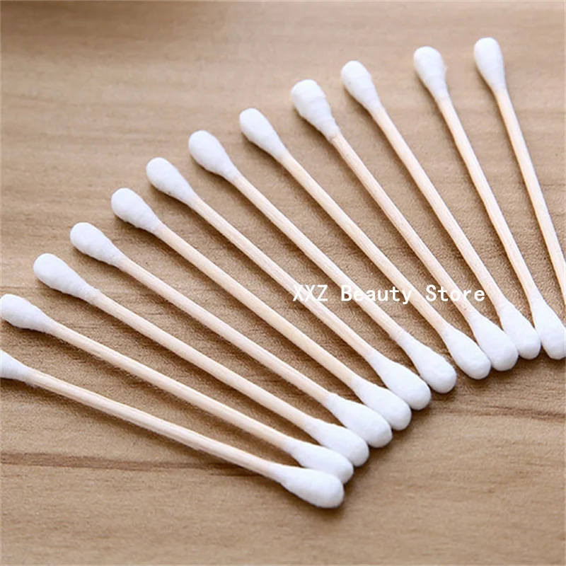 2000개 더블 헤드 목화 면봉 코 귀 청소 여성 메이크업 도구 립스틱 면봉 팁 스틱 건강 관리