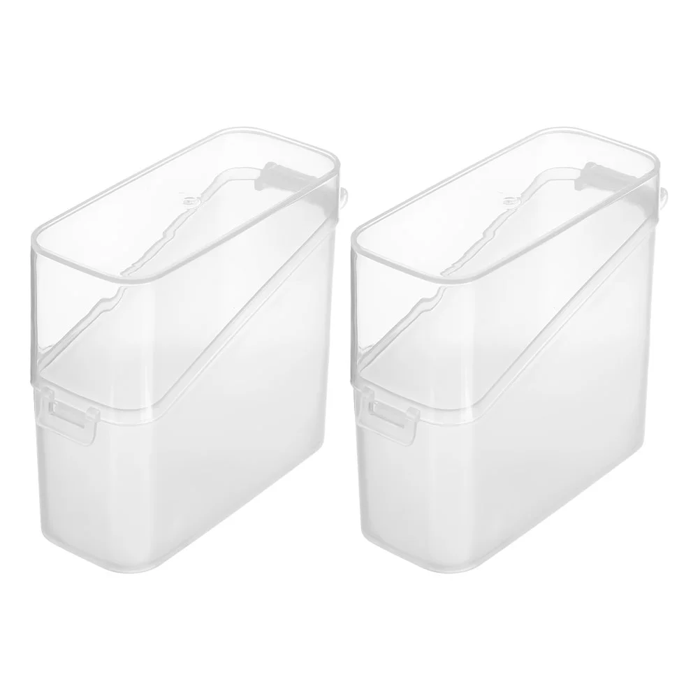

2 Pcs Fridge Crisper Cheese Storage Containers Transparent Kitchen Butter Boxes