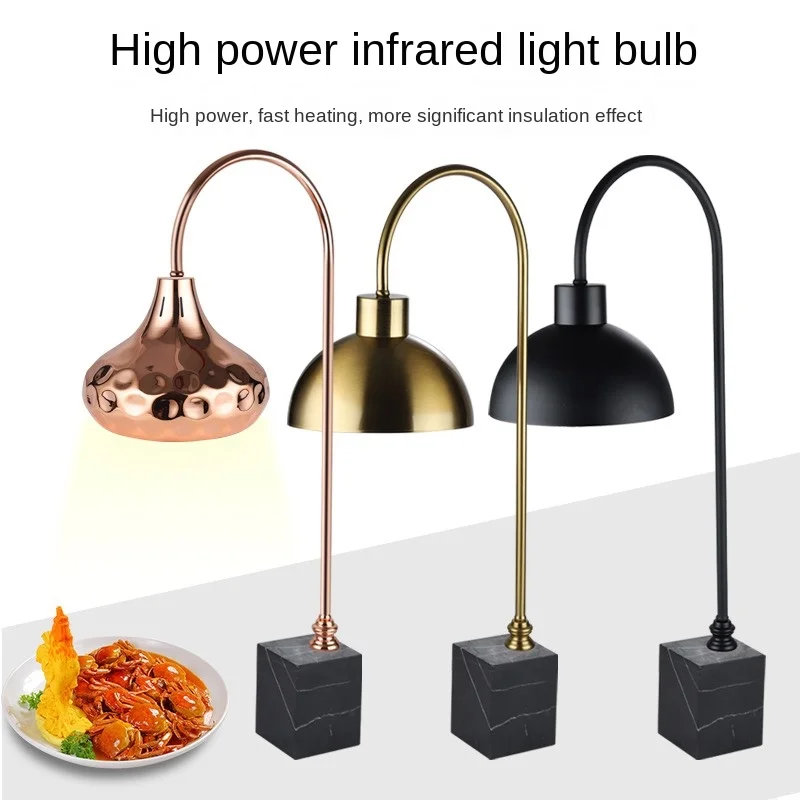 New Electroplated Gold Telescopic Food Buffet Elevated Food Heating Lamp Commercial Cooked Warm Food Heat Preservation Lamp