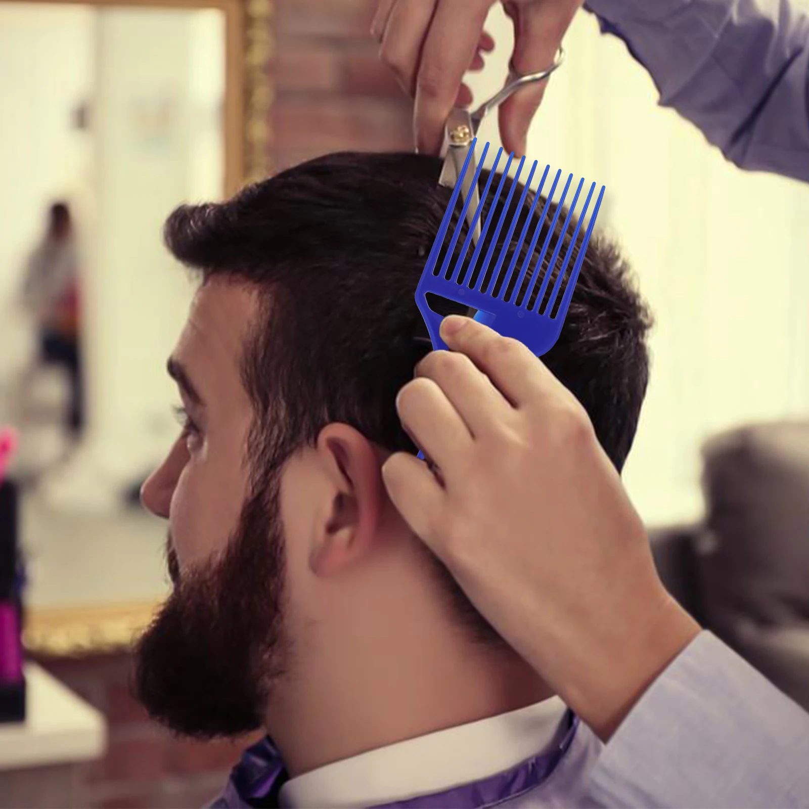 

2pcs Wide Tooth Comb Mini Black Hair Combs for Men Stylish Pick Edge Suitable Travel Salon Use Durable Textured