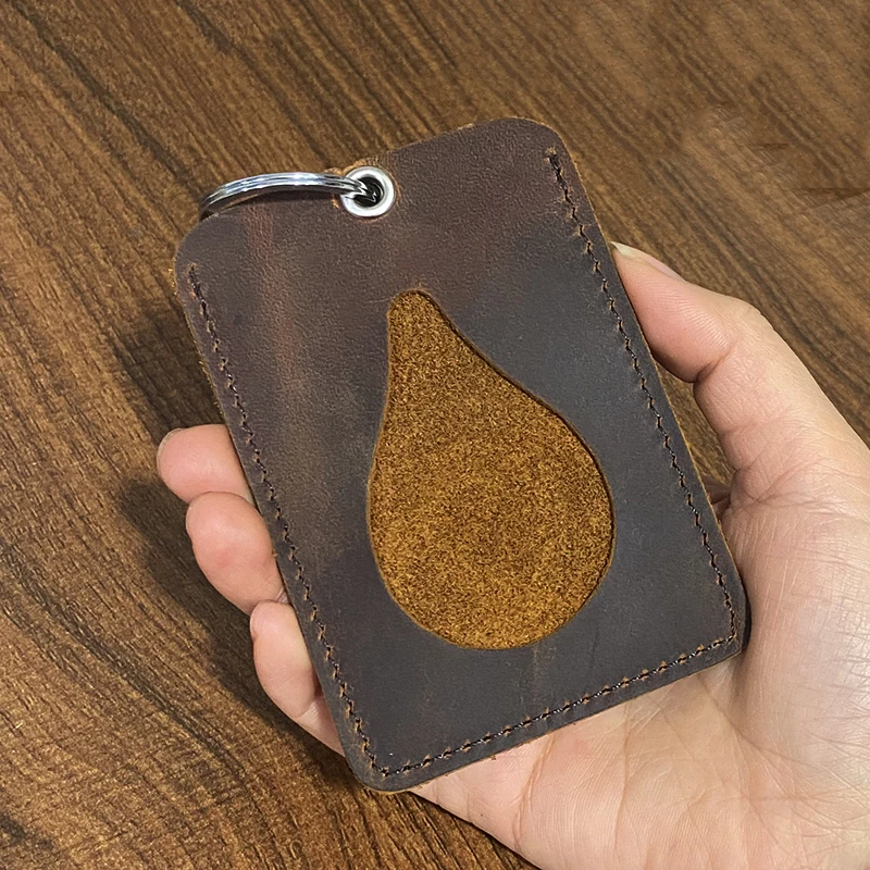 ของแท้หนังผู้ชาย Slim Hasp Bank Card Retro Designer ผู้ถือบัตรขนาดเล็กเพื่อปกป้องบัตรเครดิต